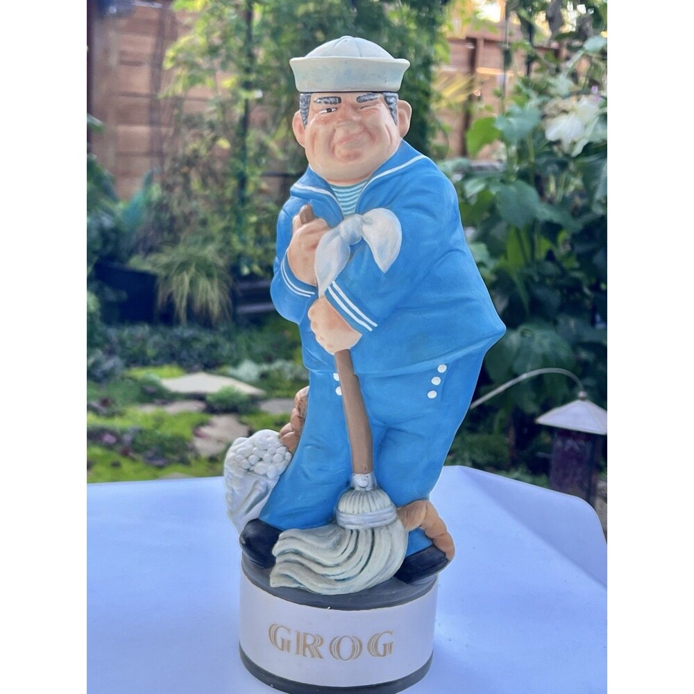 Vintage Ceramic Sailor With Mop Alberta's Mold Liquor Decanter 1974